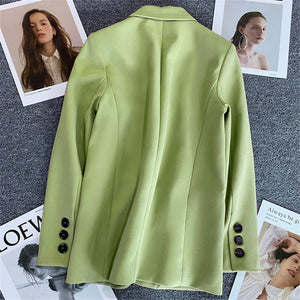 Loose Straight Blazer For Women with Black Buttons - Negative Apparel