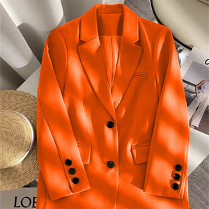 Loose Straight Blazer For Women with Black Buttons - Negative Apparel