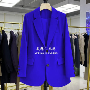 Loose Straight Blazer For Women with Black Buttons - Negative Apparel