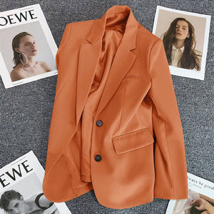 Loose Straight Blazer For Women with Black Buttons - Negative Apparel