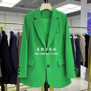 Loose Straight Blazer For Women with Black Buttons - Negative Apparel