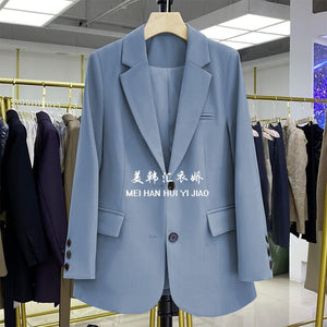 Loose Straight Blazer For Women with Black Buttons - Negative Apparel