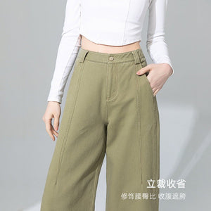 Loose straight jeans women's early spring new high - waisted thin and drape wide - leg pants - Negative Apparel