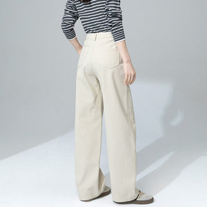 Loose straight jeans women's early spring new high - waisted thin and drape wide - leg pants - Negative Apparel