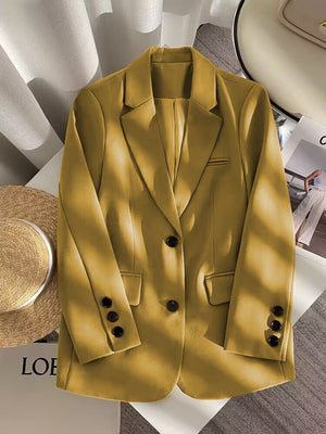 Loose straight tube slim 2025 spring Blazer for Office - Negative Apparel