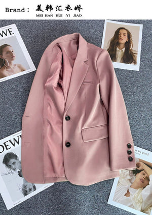 Loose straight tube slim 2025 spring Blazer for Office - Negative Apparel