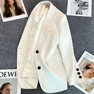 Loose straight tube slim 2025 spring Blazer for Office - Negative Apparel
