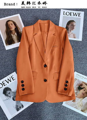Loose straight tube slim 2025 spring Blazer for Office - Negative Apparel
