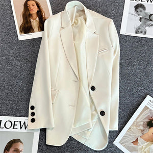 Loose straight tube slim 2025 spring Blazer for Office - Negative Apparel