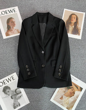 Loose straight tube slim 2025 spring Blazer for Office - Negative Apparel