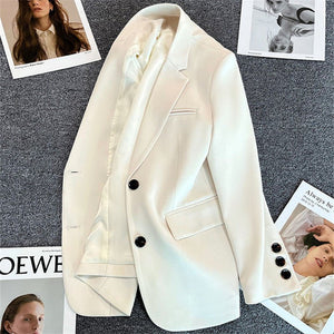 Loose straight tube slim 2025 spring Blazer for Office - Negative Apparel