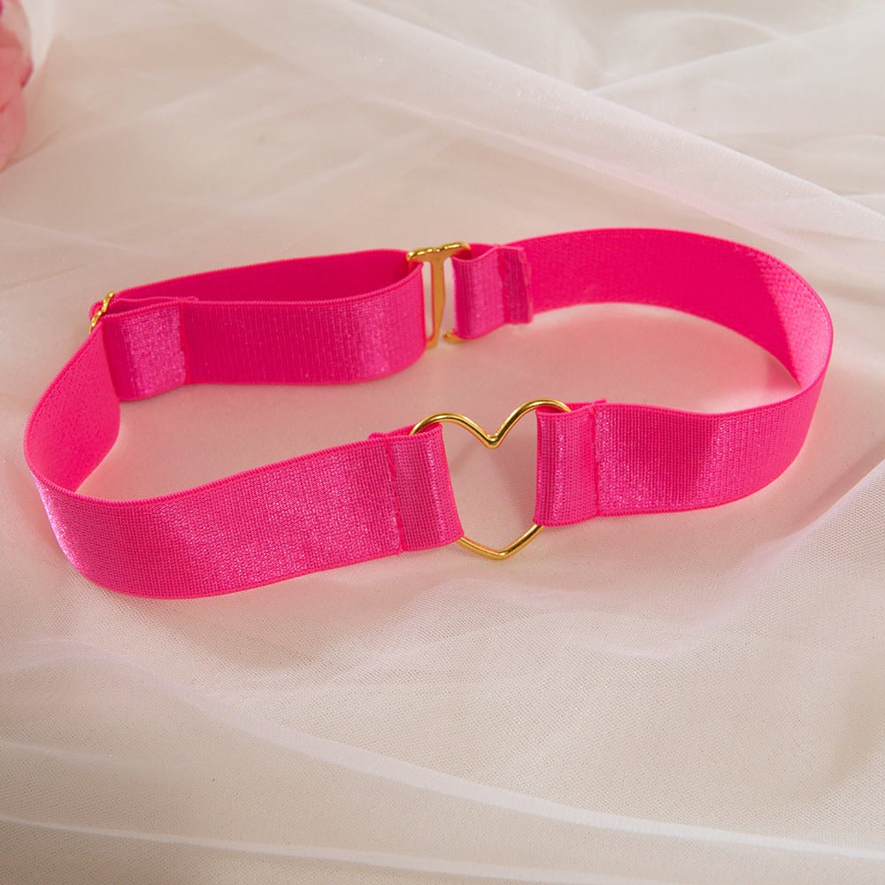 Love heart steel ring jumpsuit hollow back lingerie set - Negative Apparel