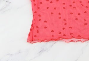 Love mesh sxy cute style navel - baring short tops for women - Negative Apparel