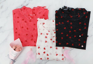 Love mesh sxy cute style navel - baring short tops for women - Negative Apparel