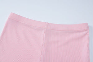 Low - cut V - neck tight long - sleeved top fashionable sports style shorts two - piece suit - Negative Apparel