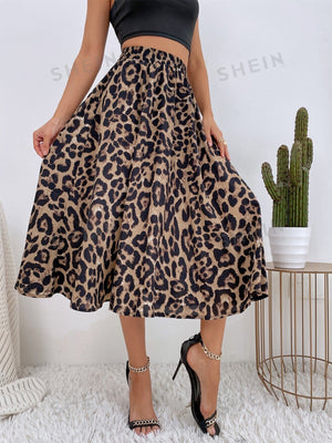 LUNE Leopard Print High Waist Skirt - Negative Apparel