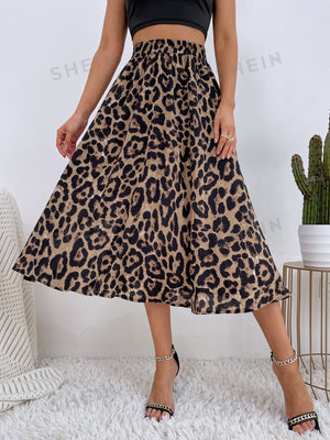 LUNE Leopard Print High Waist Skirt - Negative Apparel