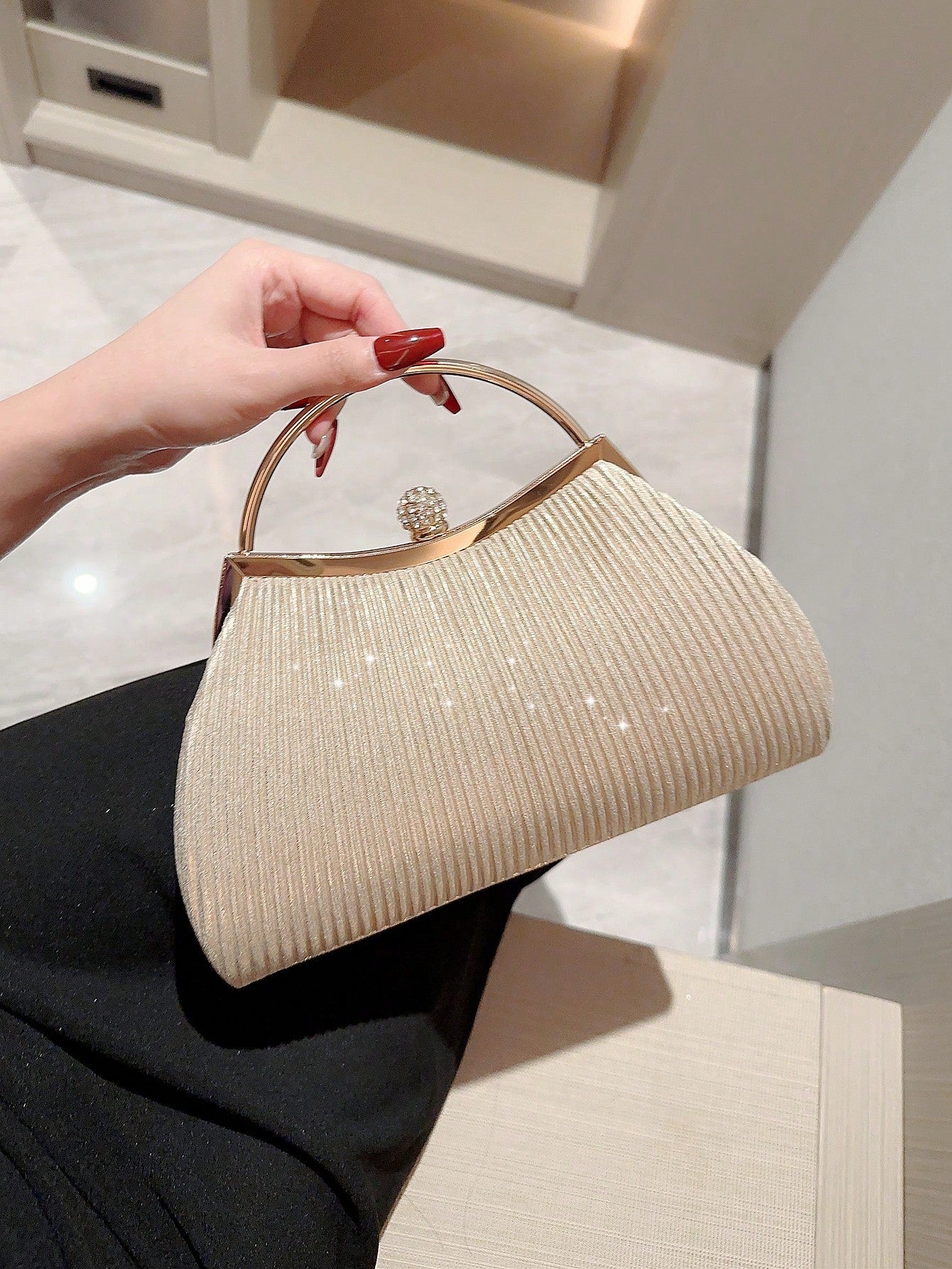 Luxury Sequin, Stylish, Luxury, Shiny Fashionable Evening Clutch Bag For Formal Dress Evening Bag, Dinner Bag For Party Girl, Woman, Bride Perfect For Party, Wedding, Prom, Dinner/Banquet - Negative Apparel