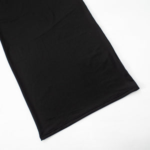 Mesh splicing finger sleeve long sleeve high collar slim bodycon long dress - Negative Apparel