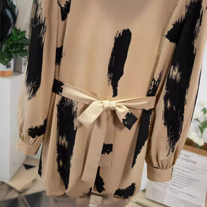 Middle East Style robe women's clothing Turkish lace - up dress women's dress - Negative Apparel