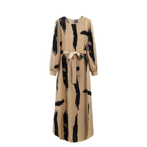 Middle East Style robe women's clothing Turkish lace - up dress women's dress - Negative Apparel