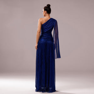 Missord Luxe | One - Shoulder Sequin Long - Sleeve Evening Dress - Negative Apparel