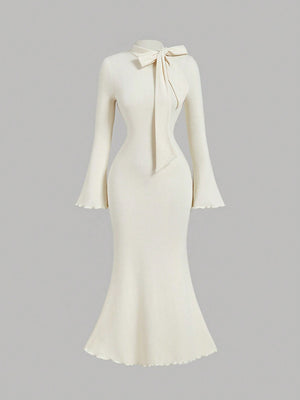 MOD Apricot Turtleneck Dress For Women - Negative Apparel