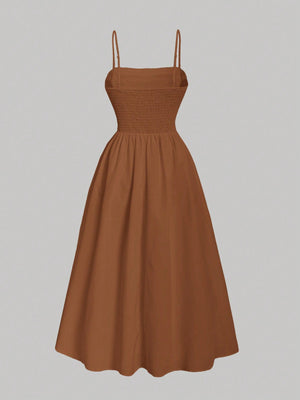 MOD Solid Ruched Cami Dress - Negative Apparel