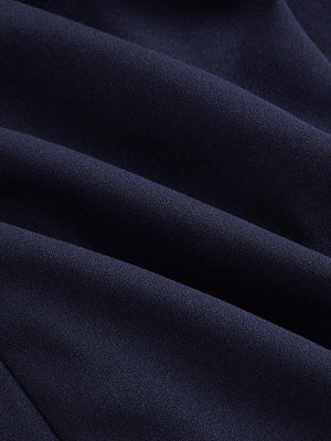 MOD Women's Round Neck Contrast Trim Long Sleeve Top And Straight Leg Casual Pants Suit - Negative Apparel