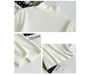 Modal half - high collar top for women, new spring style, slim - fitting long - sleeved T-shirt, slim protein bottoming shirt - Negative Apparel