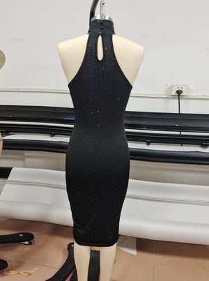 Modified high collar sleeveless slim dress - Negative Apparel