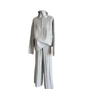 Moodi 86434 Women’s Wool Blend Casual Two - Piece Suit | Korean Style Winter Set - Negative Apparel