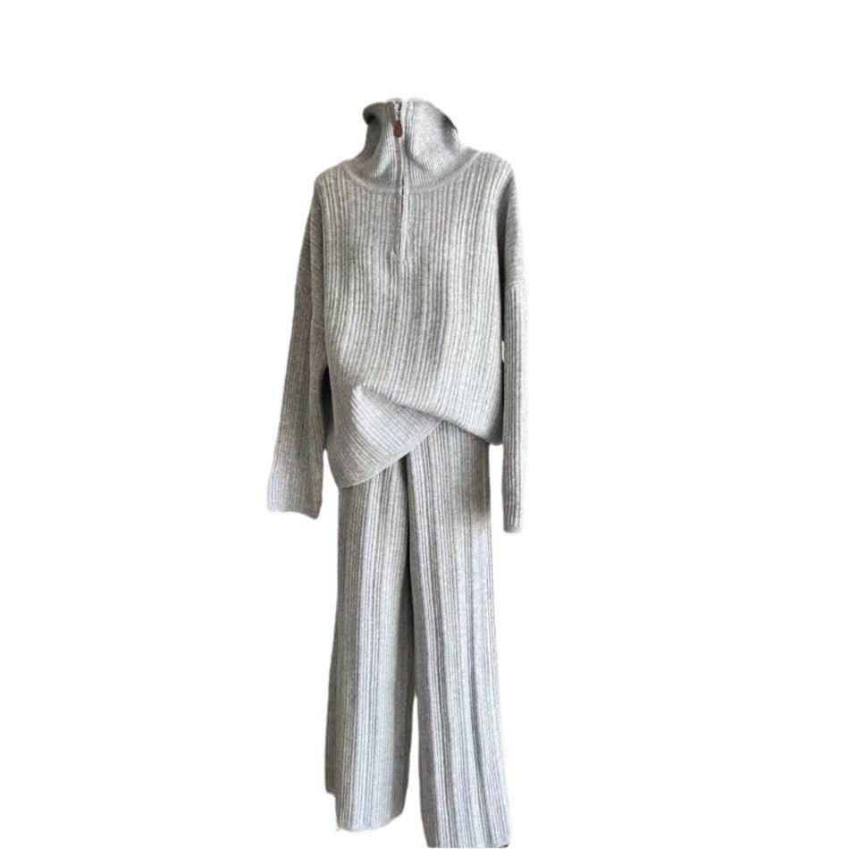 Moodi 86434 Women’s Wool Blend Casual Two - Piece Suit | Korean Style Winter Set - Negative Apparel