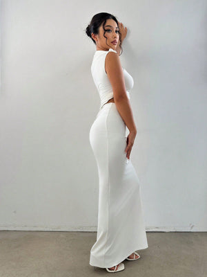 MOOSTA Mock Neck Crop Tank Top & Pencil Skirt - Negative Apparel