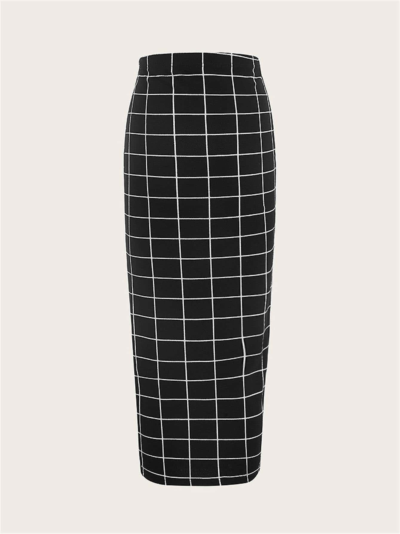 Mulvari Grid Pencil Skirt - Negative Apparel
