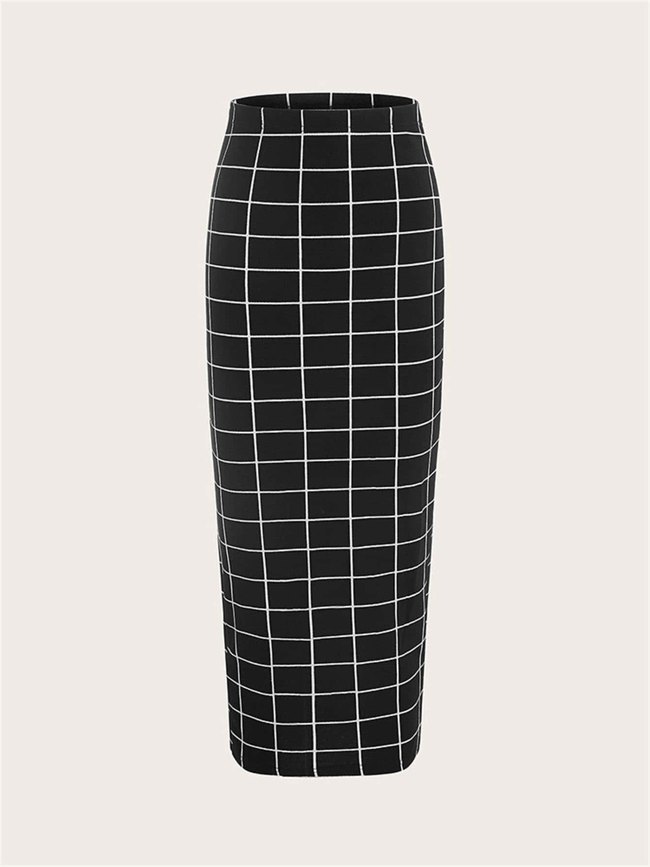 Mulvari Grid Pencil Skirt - Negative Apparel