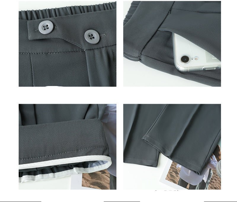 Narrow version wide - leg pants women's pants spring and autumn 2025 new casual straight - leg suit pants women's clothing high - waisted small pants women - Negative Apparel