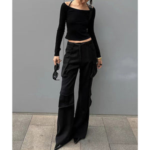 Neck slim - fitting bottoming shirt Spice Girl top - Negative Apparel