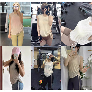 Negative Apparel JS008 - 1 Women’s Sleeveless Sports T-Shirt – Solid Colors, Crew Neck Fitness & Casual Top | Summer Collection - Negative Apparel