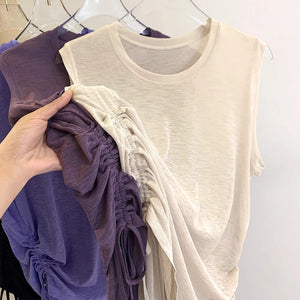 Negative Apparel JS008 - 1 Women’s Sleeveless Sports T-Shirt – Solid Colors, Crew Neck Fitness & Casual Top | Summer Collection - Negative Apparel