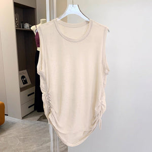 Negative Apparel JS008 - 1 Women’s Sleeveless Sports T-Shirt – Solid Colors, Crew Neck Fitness & Casual Top | Summer Collection - Negative Apparel