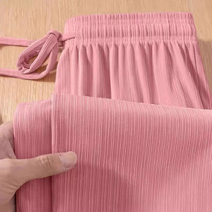 Negative Apparel Women’s High - Waist Wide - Leg Casual Pants – Japanese & Korean Minimalist Style, Solid Colors | Summer 2025 Collection - Negative Apparel