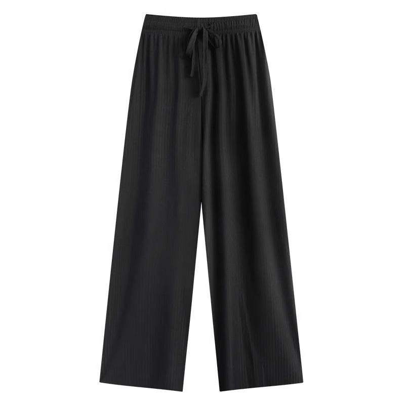 Negative Apparel Women’s High - Waist Wide - Leg Casual Pants – Japanese & Korean Minimalist Style, Solid Colors | Summer 2025 Collection - Negative Apparel