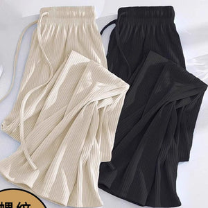 Negative Apparel Women’s High - Waist Wide - Leg Casual Pants – Japanese & Korean Style, Solid Colors | Summer 2025 Collection - Negative Apparel