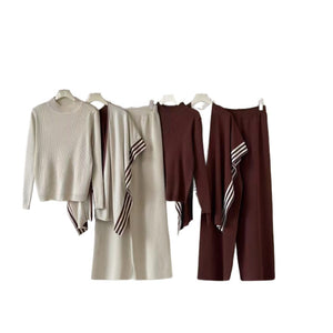 New casual sweater wide - leg pants shawl cardigan - Negative Apparel