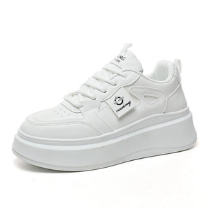 New casual women's shoes 2025 summer breathable solid color heightened thick bottom shoes - Negative Apparel