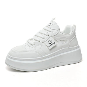 New casual women's shoes 2025 summer breathable solid color heightened thick bottom shoes - Negative Apparel