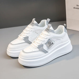 New casual women's shoes 2025 summer breathable solid color heightened thick bottom shoes - Negative Apparel