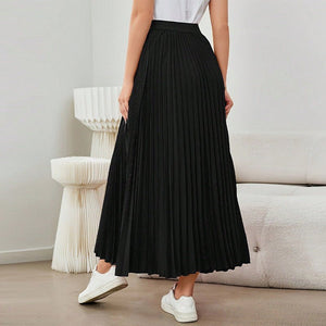 New elegant pleated pendulum umbrella skirt polyester skirt women - Negative Apparel