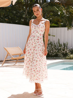 New French V - neck lace stitching dress sexy suspenders slim waist long dress - Negative Apparel